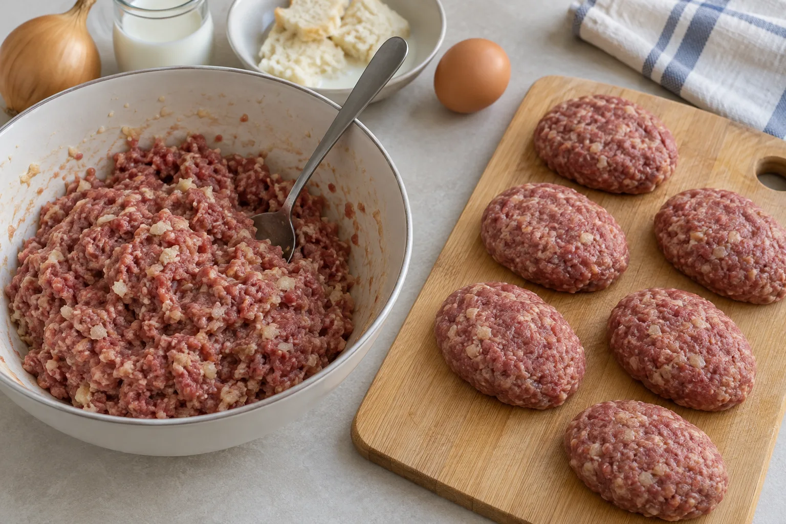 Shape similar-thickness patties so their centers cook evenly.
