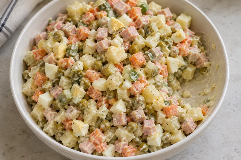 Olivier salad - serving suggestion.