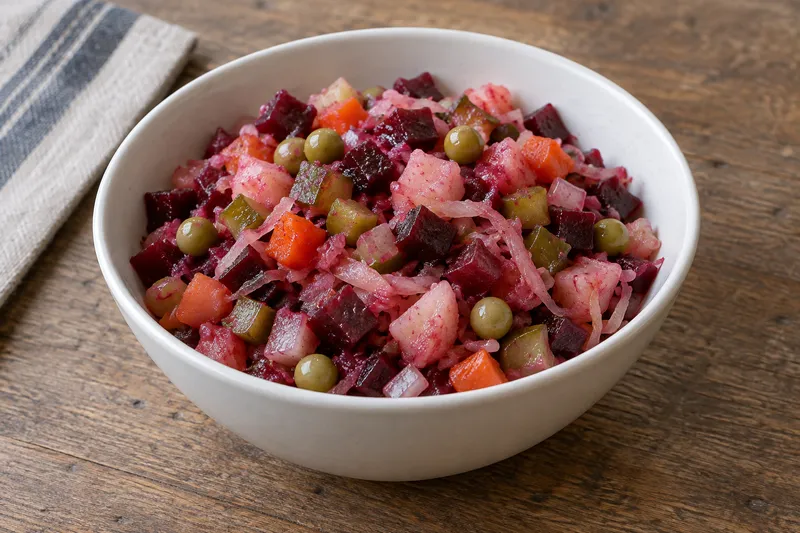 Vinegret beet salad - serving suggestion.
